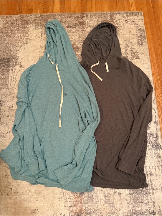 Duck Camp Other - Men's Lightweight Hooded Long Sleeve Tee - Teal and Charcoal